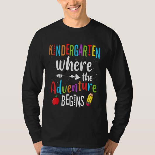 T-shirt Kindergarten Where The Adventure Begins Back Schoo (Devant)
