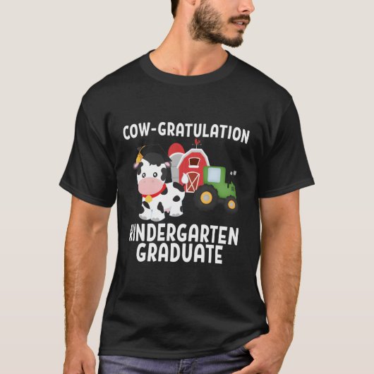 T-shirt Kindergen Graduate Cow Farm Barnyard Tractor Gradu (Devant)