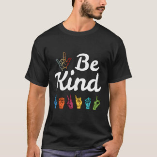 T-shirt Kindness Asl Langue des Signes Anti-harcèlement Pr