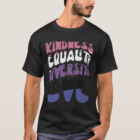 T-shirt Kindness Equality Love Genderfluide (Devant)