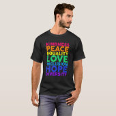 T-shirt Kindness Equality Love LGBTQ Rainbow Flag Gay (Devant entier)