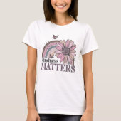 T-shirt Kindness Matters Retro Butterfly Boho Rainbow (Devant)