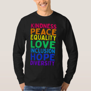 T-shirt Kindness Paix Égalité Inclusion Diversité humaine
