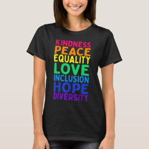 T-shirt Kindness Paix Égalité Inclusion Diversité humaine