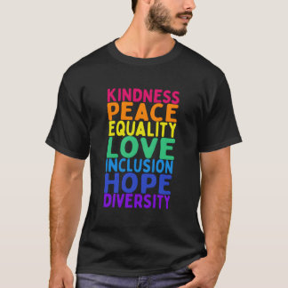 T-shirt Kindness Paix Égalité Inclusion Diversité humaine