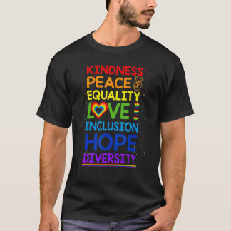 T-shirt Kindness Paix Égalité Inclusion Diversité humaine