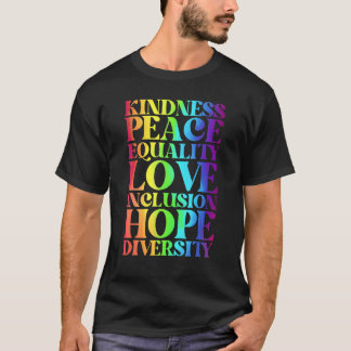 T-shirt Kindness Paix Égalité Inclusion Diversité humaine
