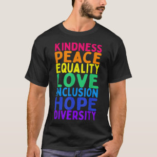 T-shirt Kindness Paix Égalité Inclusion Diversité humaine