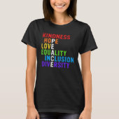 T-shirt Kindness Peace Equality Inclusion Diversity Human  (Devant)