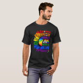 T-shirt Kindness Peace Equality Love Gay pride Sunflower L (Devant entier)