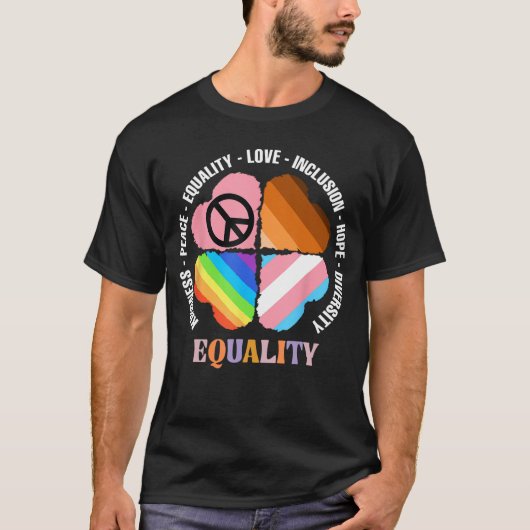T-shirt Kindness Peace Equality Love Hope Diversity Human  (Devant)