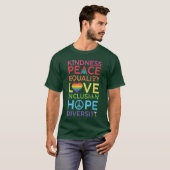 T-shirt Kindness Peace Equality Love Inclusion Hope Divers (Devant entier)