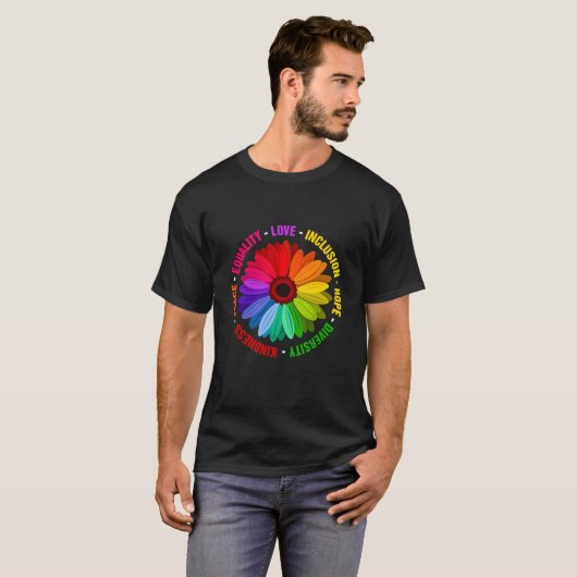 T-shirt Kindness Peace Equality Love Inclusion Hope Divers (Devant entier)