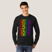 T-shirt Kindness Peace Equality Love Inclusion Hope LGBT F (Devant entier)