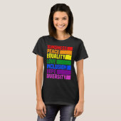 T-shirt Kindness Peace Equality Rainbow Retro For Gay And (Devant entier)