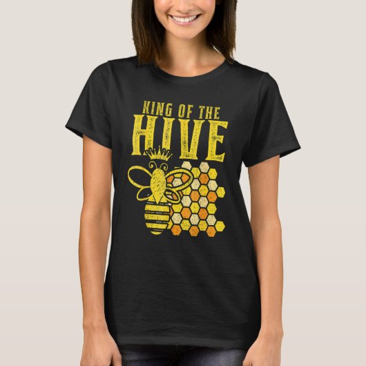T-shirt King Bee Honeycomb King Of The Hive (Devant)