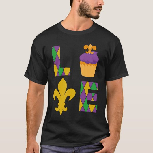 T-shirt King Cake Love Mardi Gras Parade Shenanigans Carni (Devant)