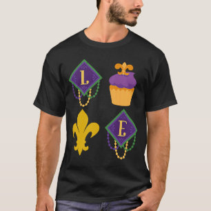 T-shirt King Cake Love Mardi Gras Parade Shenanigans Carni