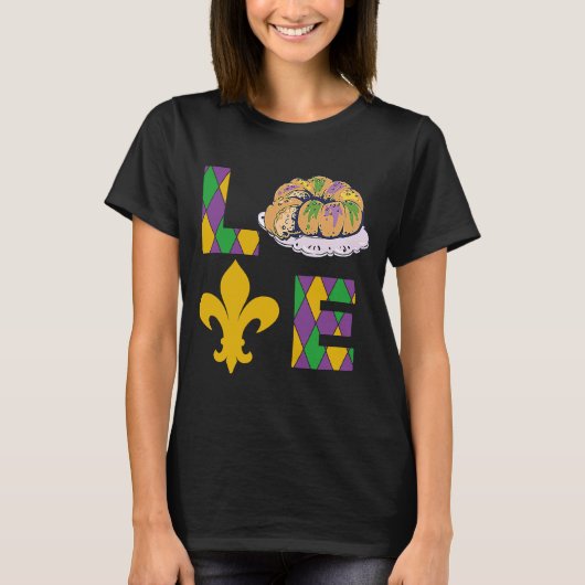 T-shirt King Cake Love Mardi Gras Parade Shenanigans Carni (Devant)