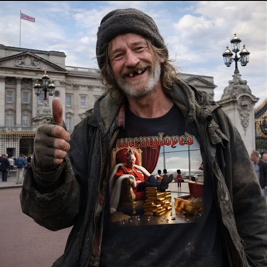 T-shirt King Charles III Unemployed