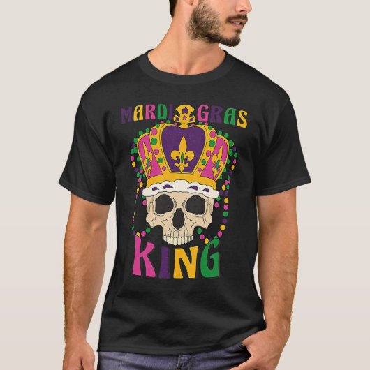 T-shirt King Costumes Funny Skull Mardi Gras Carnival (Devant)