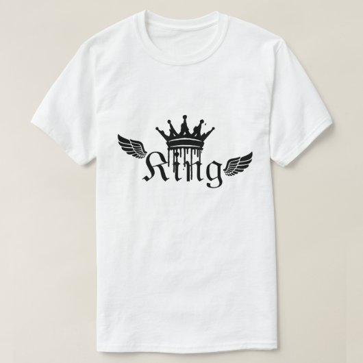 T-shirt King Crown Wings – Conception de typographie gothi (Design devant)