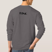 T-shirt King Custom Text Couronne Image Fumée Gris Long Sl (Dos)