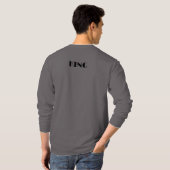 T-shirt King Custom Text Couronne Image Fumée Gris Long Sl (Dos entier)
