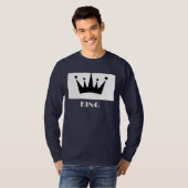 T-shirt King Custom Text Couronne Image Marine Blue Long S (Devant entier)
