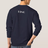 T-shirt King Custom Text Couronne Image Marine Blue Long S (Dos)