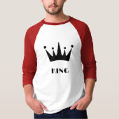 T-shirt King Custom Text Crown Image Basic 3/4 (Devant)