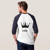 T-shirt King Custom Text Crown Image Basic 3/4 Raglan (Dos entier)