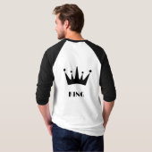 T-shirt King Custom Text Crown Image Basic 3/4 Sleev Ragla (Dos entier)