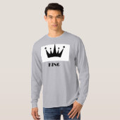 T-shirt King Custom Text Crown Image Gris Long Sleeve (Devant entier)