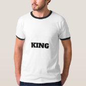 T-shirt KING Custom Text Handsome Men Boys Bold Ringer (Devant)