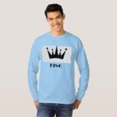 T-shirt King Custom Texte Couronne Image Bleu clair Long S (Devant entier)