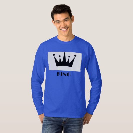 T-shirt King Custom Texte Couronne Image Profond Royal Lon (Devant entier)