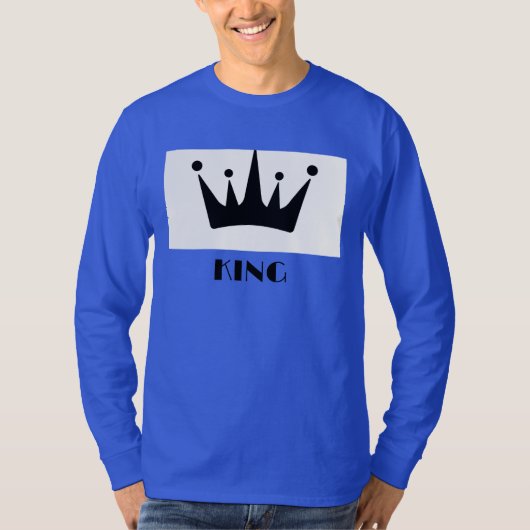 T-shirt King Custom Texte Couronne Image Profond Royal Lon (Devant)