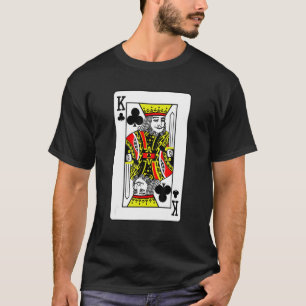 T-shirt King Of Clubs Poker Card Jeux Jouer Cartes Noir
