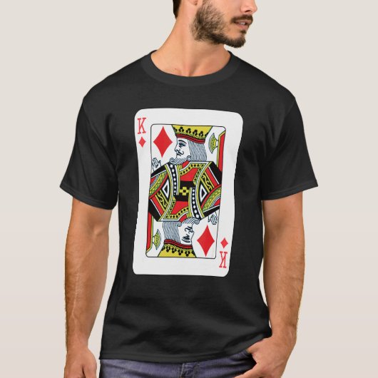 T-shirt King Of Diamonds Jouer Poker Carte (Devant)
