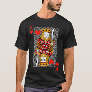T-shirt King of Hearts Blackjack Cards Poker 21 K Couple M