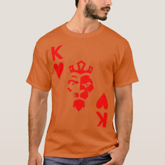 T-shirt King of Hearts Poker Card Lion King of the Gambler