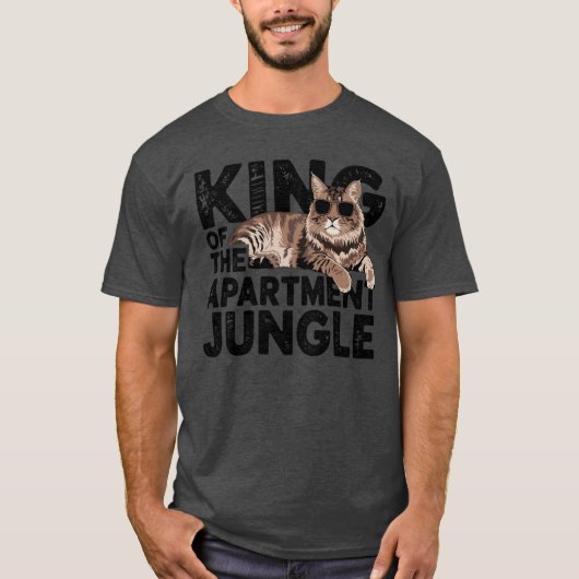 T-shirt King of the Apartment Jungle Maine Coon Oversized (Devant)