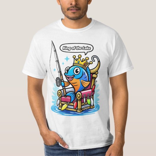 T-shirt King of the Lake – Funny Fishing Design (Devant)