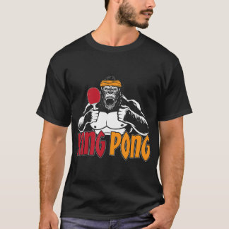 T-shirt King Pong Table Tennis Pong Pong Gorilla Table Dix