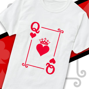 T-shirt King Queen Hearts Correspondant Couple Queen of He