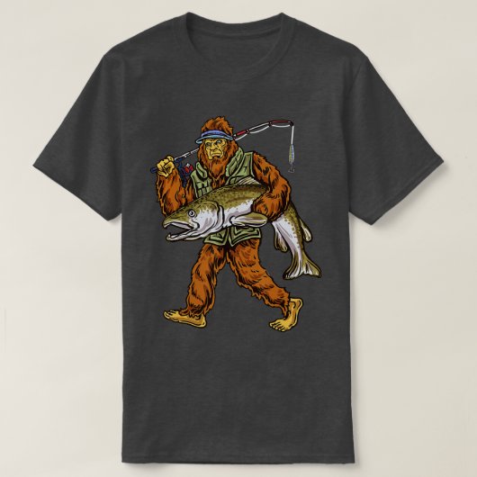 T-shirt King Saumon Pêche Truite Chasse Bigfoot Pêcheur (Design devant)