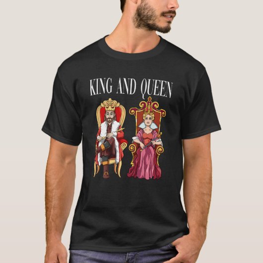 T-shirt King with Queen with Crown on the Throne (Devant)