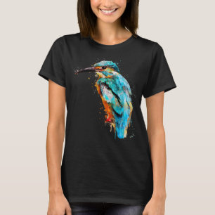 T-shirt Kingfisher Bird Faune Animal Aquarelle Artisti