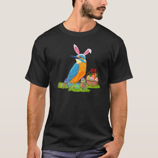 T-shirt Kingfisher Bird Oeuf de Pâques Chasse Bunny Kingfi (Devant)